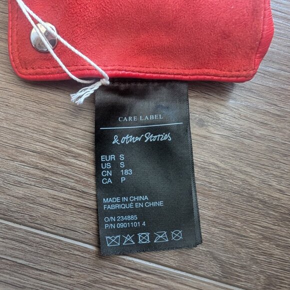 & OTHER STORIES | Suede Leather Gloves Red - Picture 8 of 9